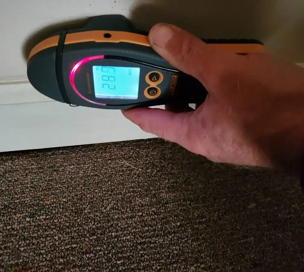 Moisture detection at baseboard during Mold Inspection & Testing in Slidell